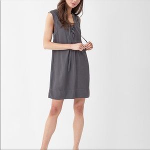 NWT Splendid Grey crosshatch lace up dress